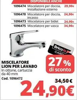 Brico Io Miscelatore Lion per lavabo offerta