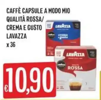 Caffè capsule a modo mio qualità rossa crema e gusto Lavazza