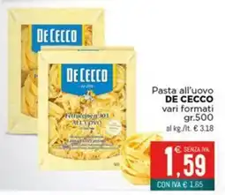 Altasfera Pasta all'uovo De Cecco offerta
