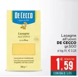 Altasfera Lasagne all'uovo DE CECCO offerta