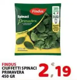 Premium Supermercati Findus ciuffetti spinaci primavera offerta