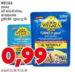 MEGA Welsa tonno in pezzi al naturale offerta