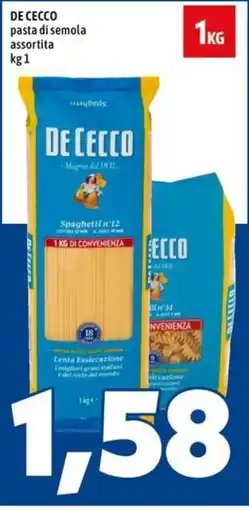 MEGA De Cecco pasta di semola assortita offerta