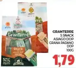 Eté GranTerre 5 snack asiago dop grana padano dop offerta