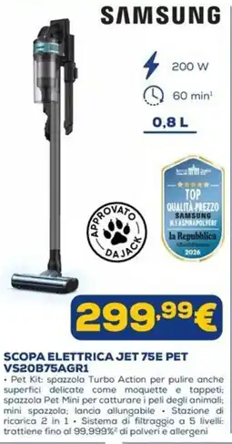 Euronics Scopa elettrica Jet 75E Pet offerta