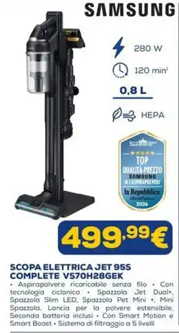 Euronics Samsung Scopa Elettrica Jet 95s Complete offerta