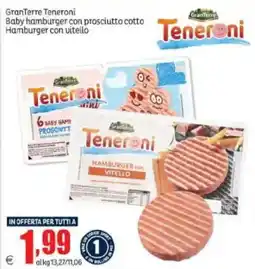 Elite Teneroni Baby hamburger con prosciutto cotto offerta