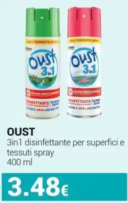 Tigotà Oust 3in1 disinfettante per superfici e tessuti spray offerta