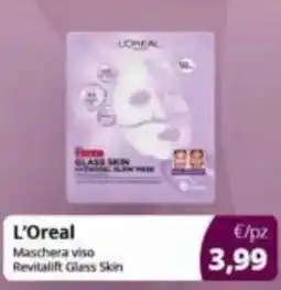 Prodet L'Oreal Maschera viso Revitalift Glass Skin offerta