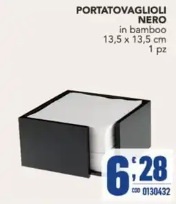 Gruppo di Palo Portatovaglioli nero in bamboo offerta