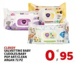 Premium Supermercati Clendy salviettine baby cuddles/baby pop art/clean argan offerta