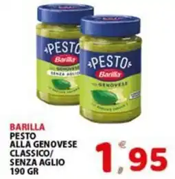 Premium Supermercati Barilla pesto alla genovese classico senza aglio offerta