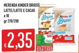 IperSisa Merenda Kinder Brioss offerta