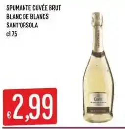 IperSisa Spumante cuvée brut blanc de blancs sant'orsola offerta