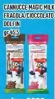 IperSisa Cannucce magic milk fragola/cioccolato dolphin offerta