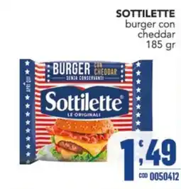 Gruppo di Palo Burger con cheddar Sottilette offerta