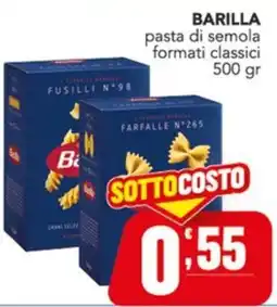 Gruppo di Palo Barilla pasta di semola formati classici offerta