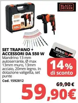 Brico Io Set trapano + accessori Black+Decker offerta