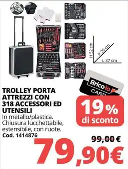 Brico Io Trolley porta attrezzi con 318 accessori ed utensili offerta