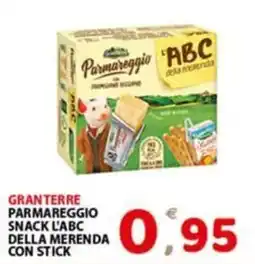 Premium Supermercati Gran Terre Parmareggio snack l'abc della merenda con stick offerta