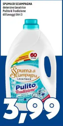 MEGA Spuma di sciampagna detergente lavatrice Pulito & Tradizione offerta