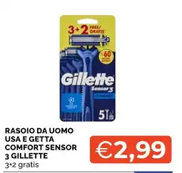 Mercatò Local Rasoio da uomo usa e getta comfort sensor 3 gillette offerta