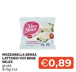 Mercatò Local Mozzarella senza lattosio Vivi Bene Selex offerta