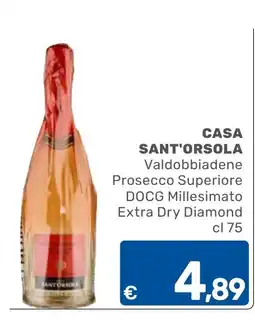 ARCA C+C cash and carry Casa Sant'Orsola Valdobbiadene Prosecco Superiore DOCG Millesimato Extra Dry Diamond offerta