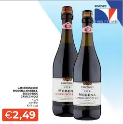 Mercatò Big Lambrusco di Modena Amabile, Secco DOC Cavicchioli offerta