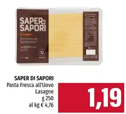 Emi Market Saper di Sapori Pasta Fresca all'Uovo Lasagne offerta