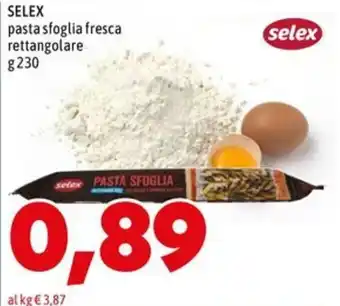 MEGA SELEX pasta sfoglia fresca rettangolare offerta