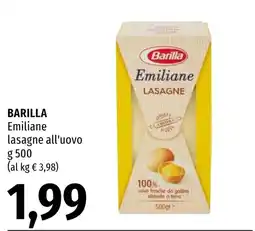 Emi Market Barilla Emiliane lasagne all'uovo offerta
