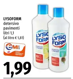 Emi Market Lysoform detergente pavimenti offerta