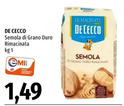 Emi Market De Cecco Semola di Grano Duro Rimacinata offerta