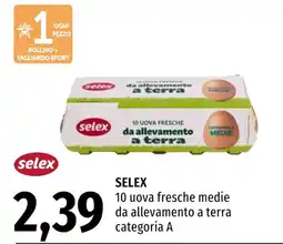 Emi Market Selex 10 uova fresche medie da allevamento a terra categoria A offerta