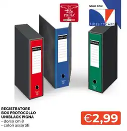 Mercatò Big Registratore box protocollo Uniblack Pigna offerta
