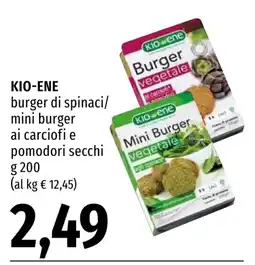 Emi Market Kio-ene burger di spinaci/mini burger ai carciofi e pomodori secchi offerta