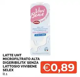 Mercatò Big Latte UHT microfiltrato alta digeribilità senza lattosio Vivibene Selex offerta