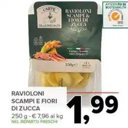 Todis L'arte delle specialità raviolini scampi e fiori di zucca offerta