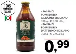 Todis L'arte delle specialità salsa di pomodoro ciliegino offerta