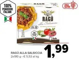 Todis Ragù alla salsiccia Cuore Mediterraneo offerta