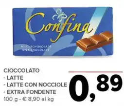 Todis Confina milk chocolate offerta