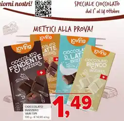 Todis Cioccolato svizzero vari tipi offerta
