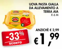 èccoMI Uova pasta gialla da allevamento a terra Aia offerta