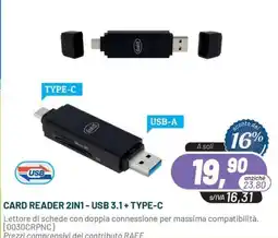 Buffetti Card Reader 2in1 - USB 3.1 + Type-C offerta
