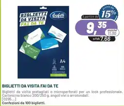 Buffetti Biglietti da visita Fai da te offerta