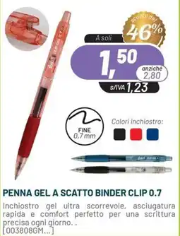 Buffetti Penna gel a scatto binder clip 0.7 offerta