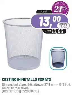 Buffetti Cestino in metallo forato offerta
