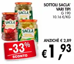 èccoMI Sottoli Sacla' vari tipi offerta