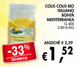 èccoMI Cous cous bio italiano bontà mediterranea offerta